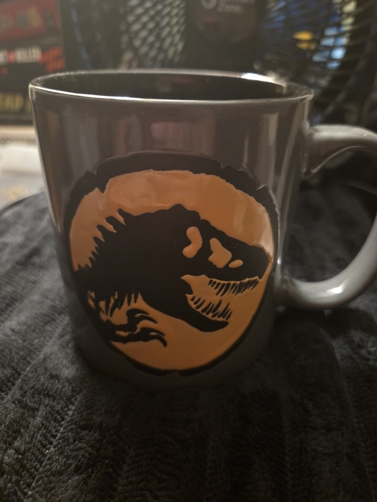 Other - Jurassic Dinosaur Accent Mug - Gray and Orange